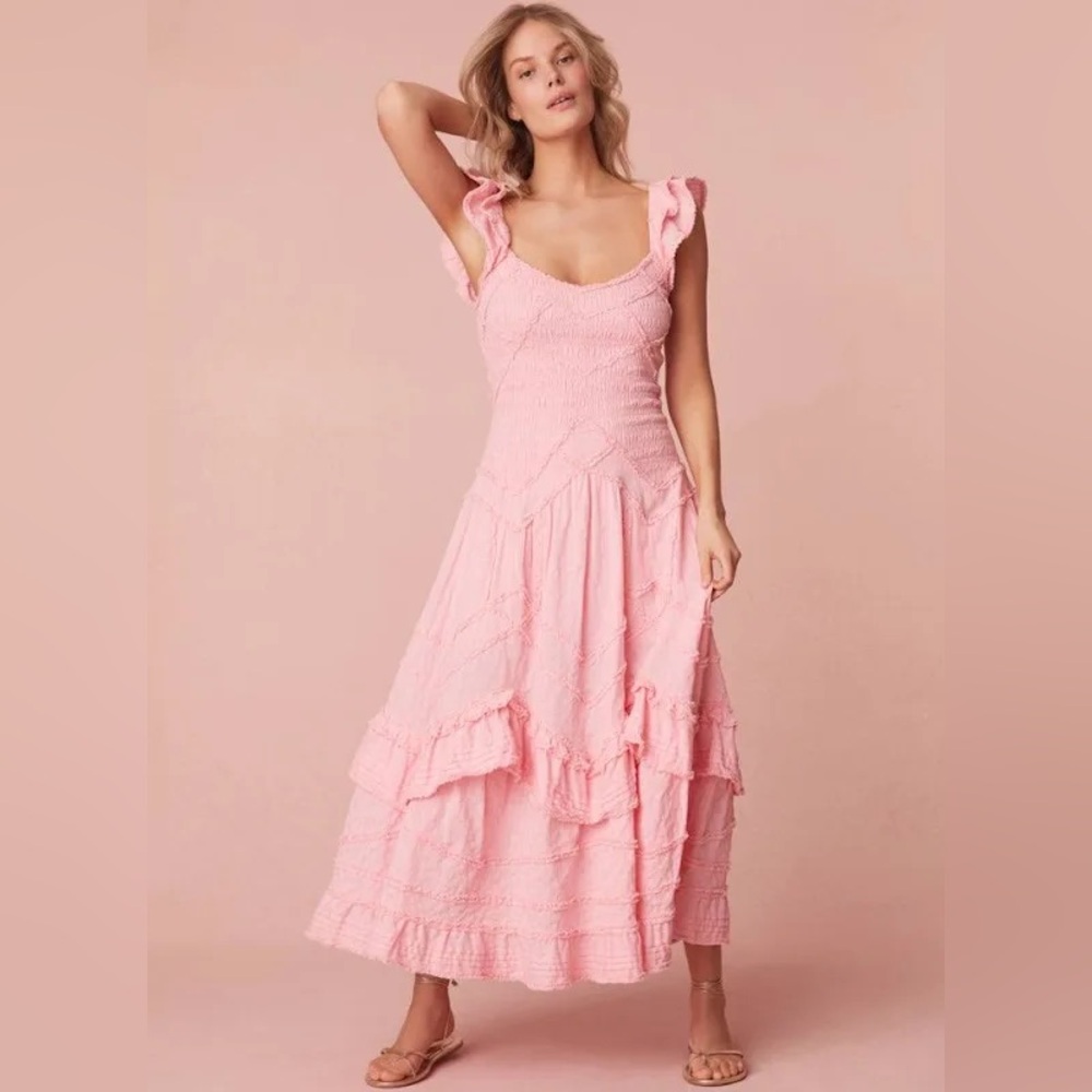 NWT Loveshack Fancy Brin Dress Bubblegum